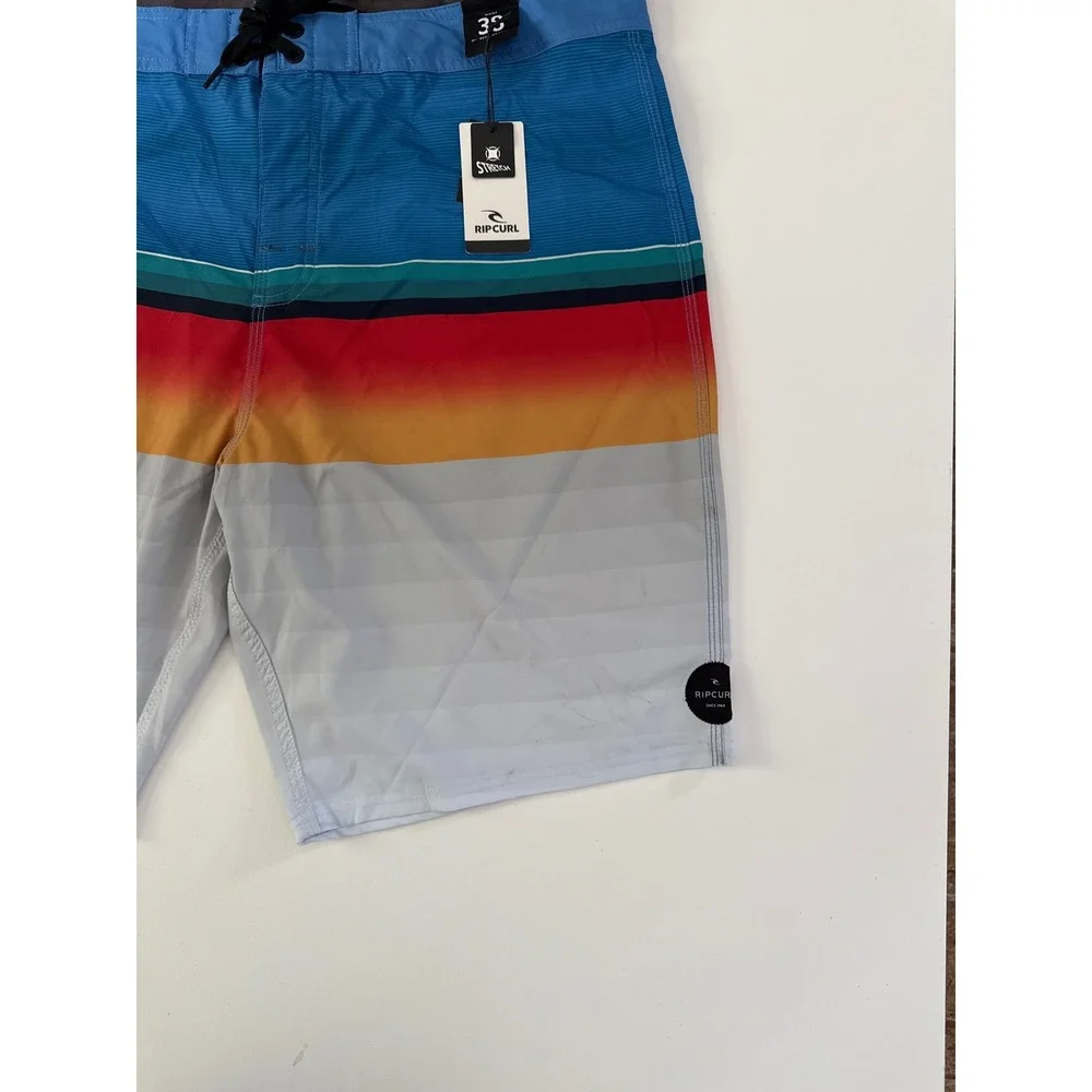 Rip Curl Daybreakers Boardshorts Blue Sunset Striped Mens 38 06UMBO 21 Outseam